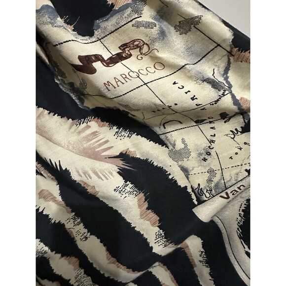 Byblos Maxi Skirt Size M Casablanca Theme Pleated Linen Button Front Waist 30” - Picture 6 of 11